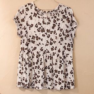 Leopard Print Babydoll Top
